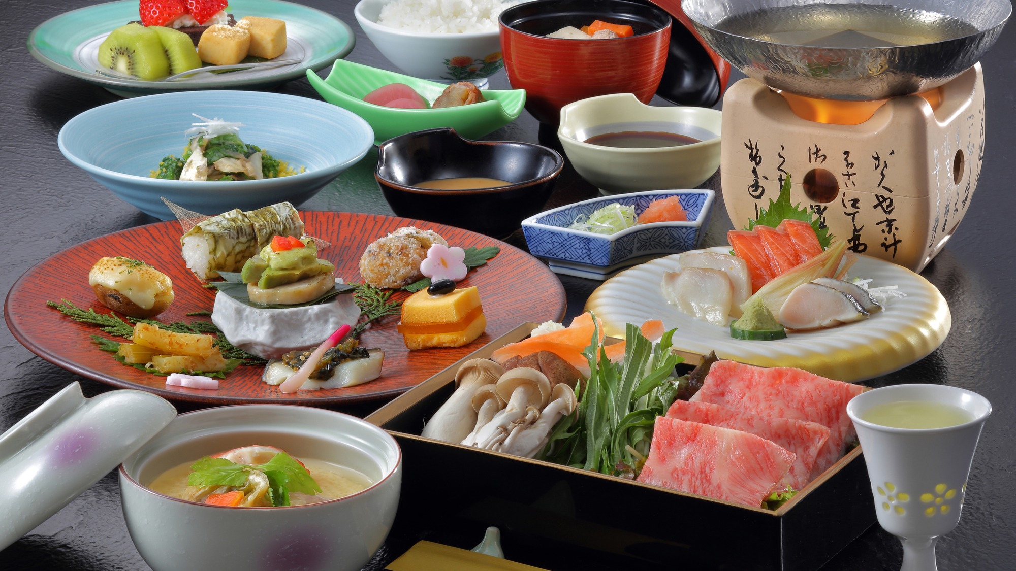 ライトプラン／やまがた郷土の味覚が満載『蔵王山懐膳』選べる山形牛料理（しゃぶしゃぶ）