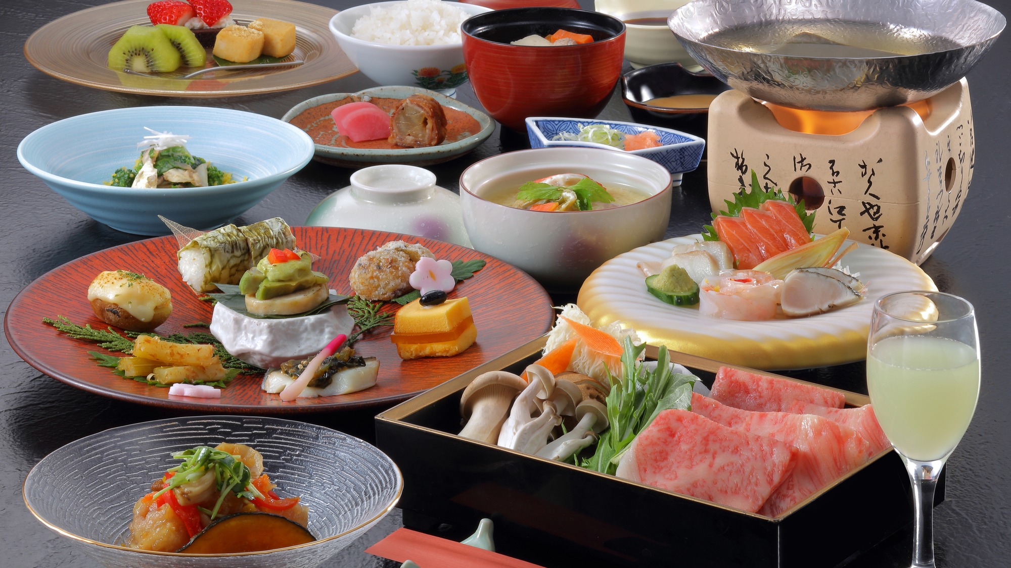 スタンダード／やまがた郷土の味覚が満載『蔵王山懐膳』選べる山形牛料理（しゃぶしゃぶ）