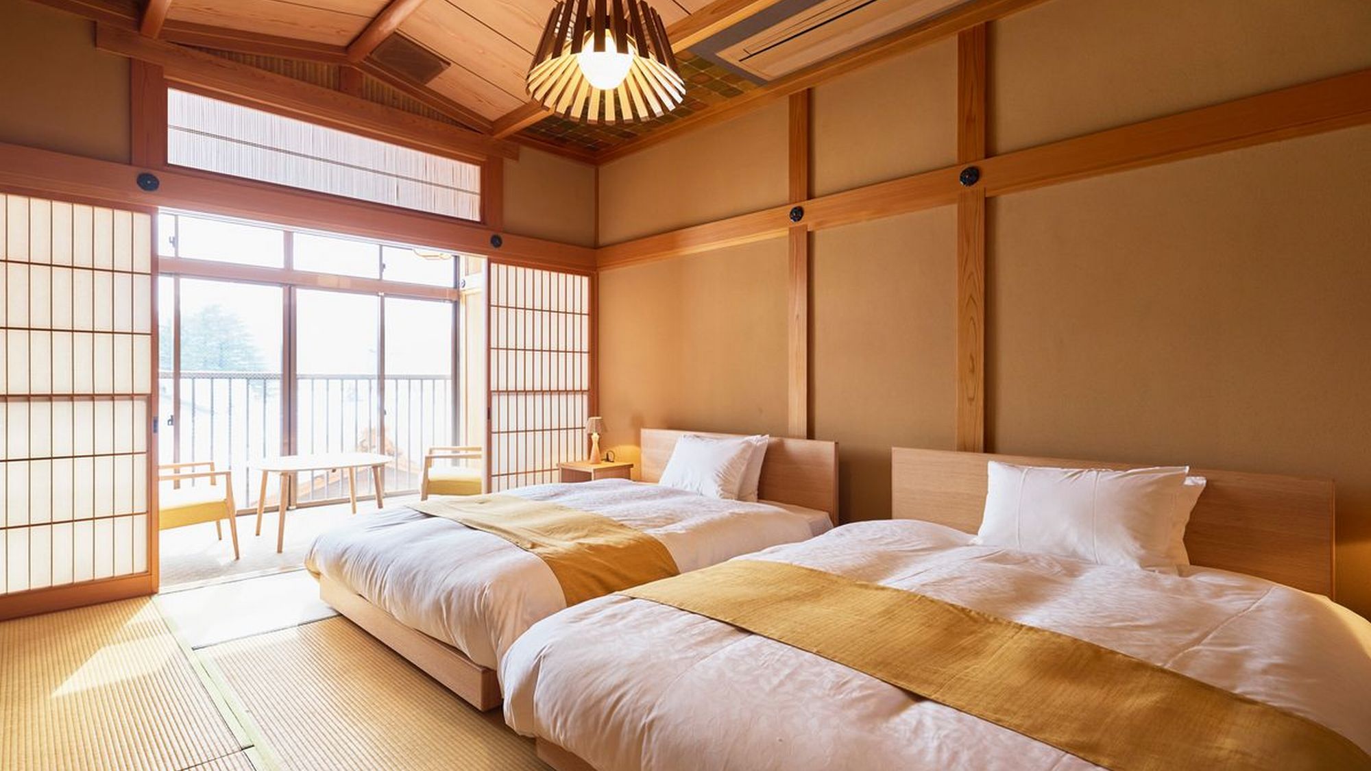 【リニューアル和室】１０畳＋次の間／ツインベッド（シモンズ）：部屋名「福泉」