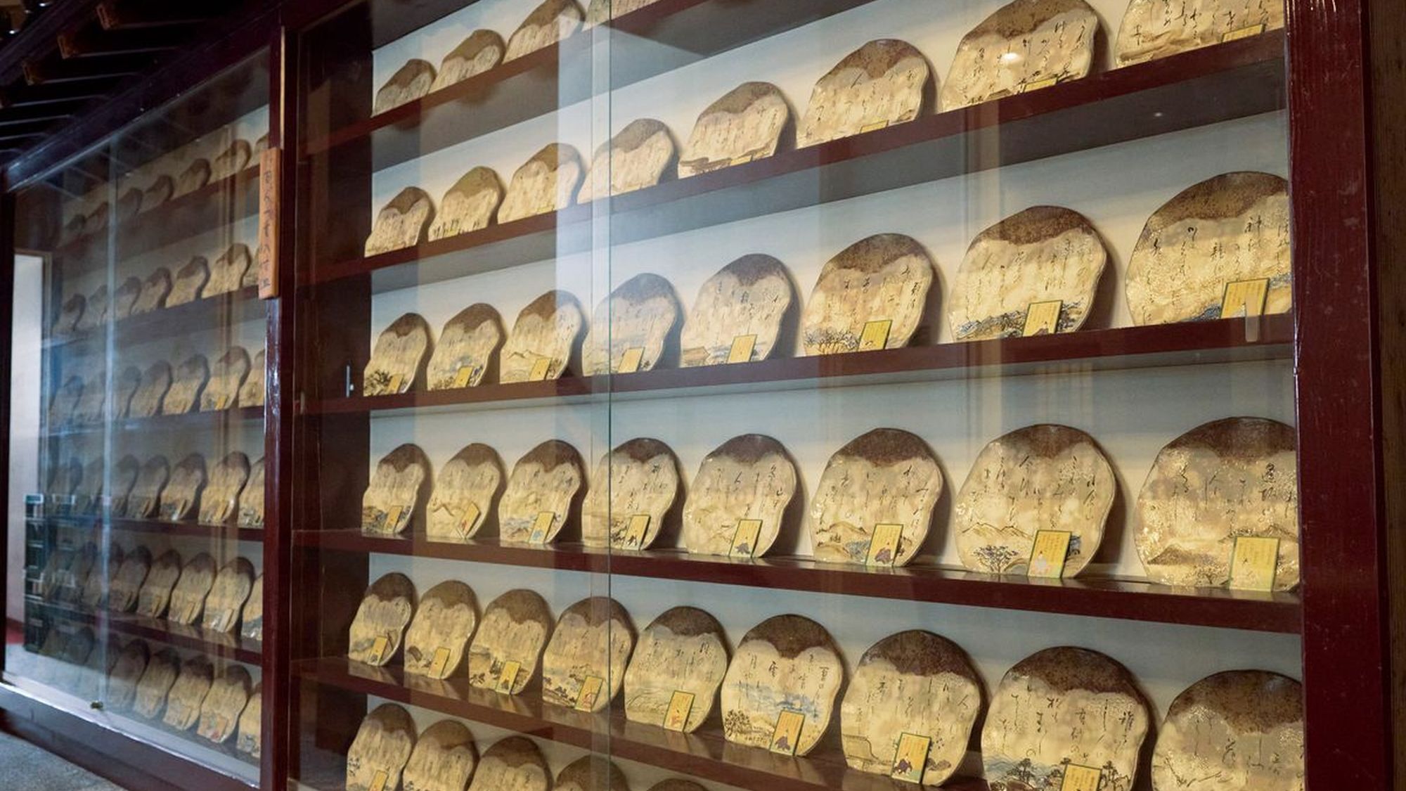 【ロビー展示品】清水焼『百人一首八寸皿』一首につき一皿の計１００枚。好きな方にはたまりません♪