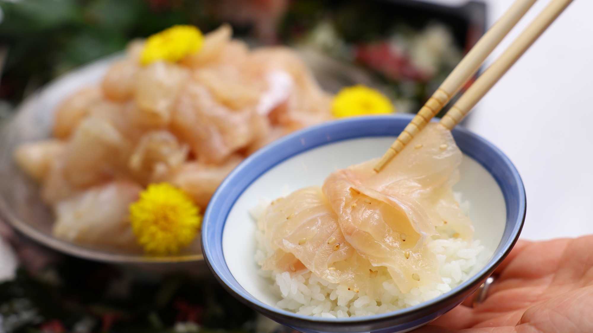 【ご朝食】バイキングお料理の一例（鯛茶漬け）鯛の旨みを、さらさらと