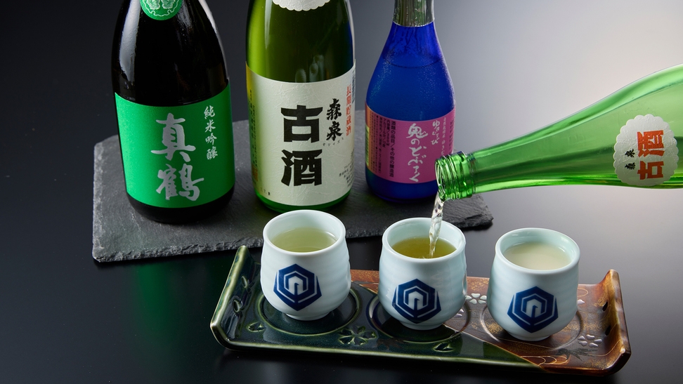 純米吟醸・古酒・濁り酒　宮城の地酒三種飲み比べ≪夢の里膳≫（4月〜9月）