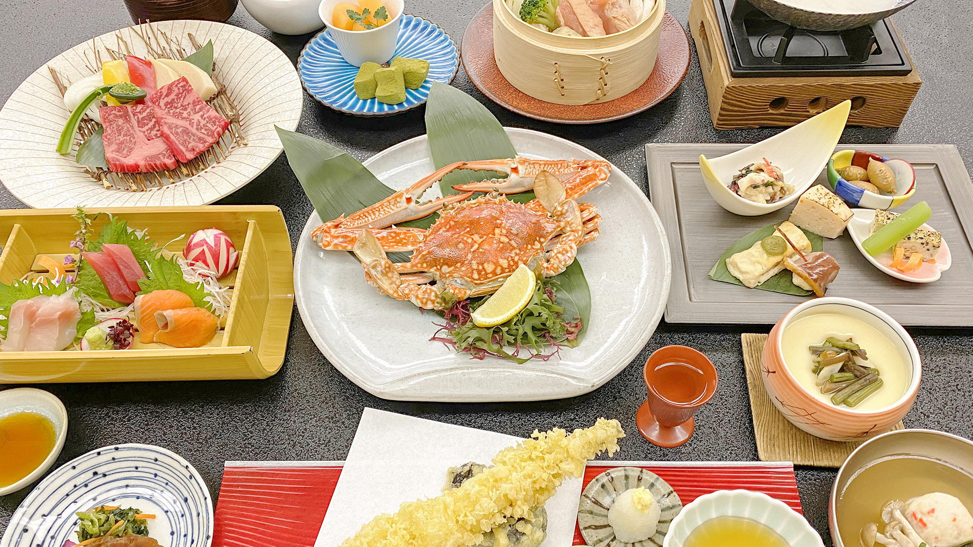 【ガザミと穴子一本揚げ会席】≪4月～9月≫