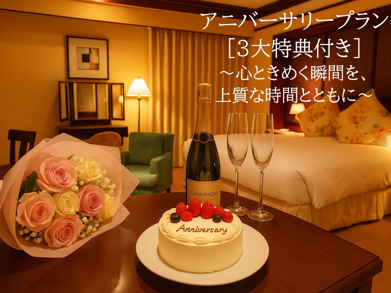 ◆アニバーサリープラン［3大特典付き］〜心ときめく瞬間を、上質な時間とともに〜