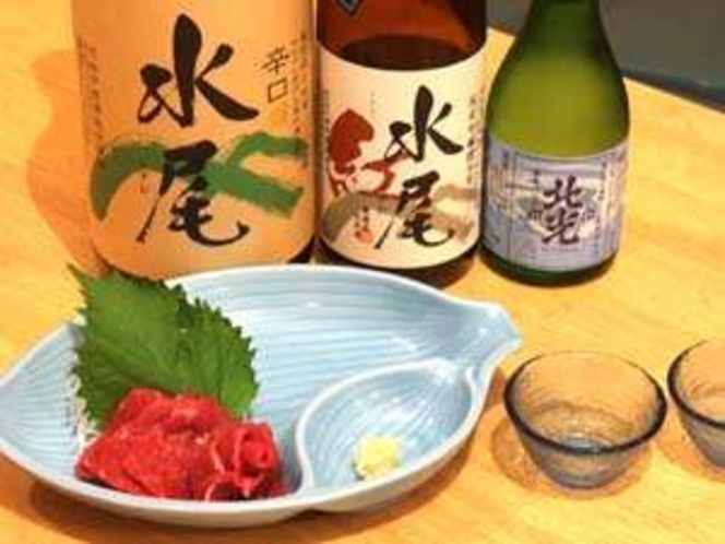 名物の「地酒」や馬刺しも召し上がりくださいください