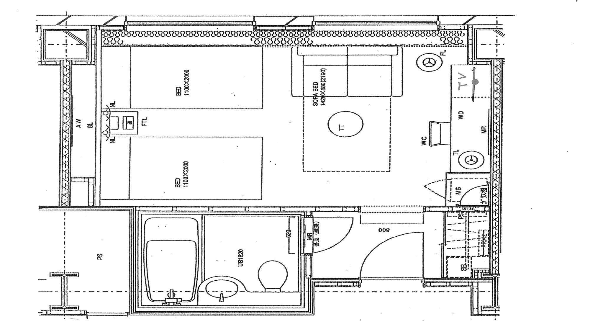 【客室見取り図】カジュアルツイン