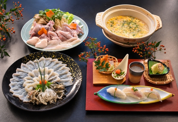 【冬季限定2食付・ふぐ三昧】淡路島3年とらふぐの旨みを堪能する贅沢フルコース