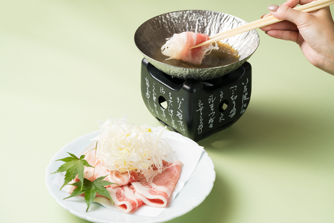 ＜国産豚のぐり茶しゃぶしゃぶ＞コース2食付きプラン【レストラン】/半個室のプライベート空間