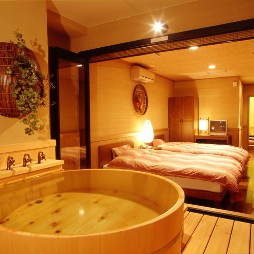 Twin open-air bath