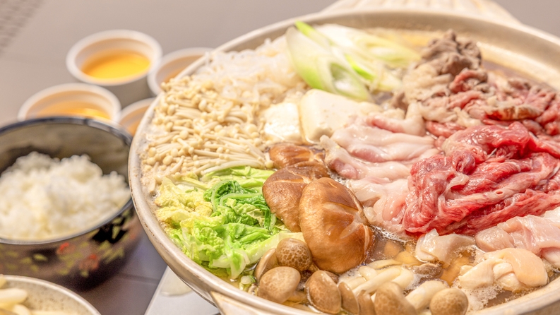 【春SALE】【秋・冬限定1泊2食】選べる夕食★滋賀牛鍋or近江鴨鍋＆朝食に焼きたてパンセット♪