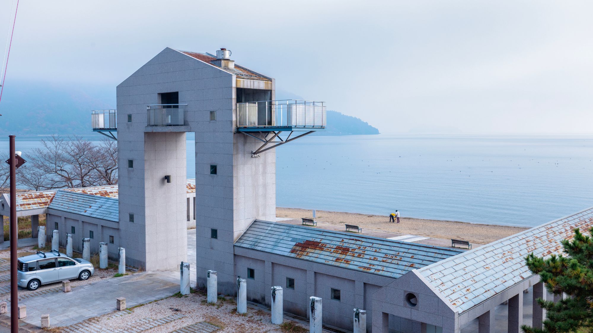 2階琵琶湖側のベランダからみた景色