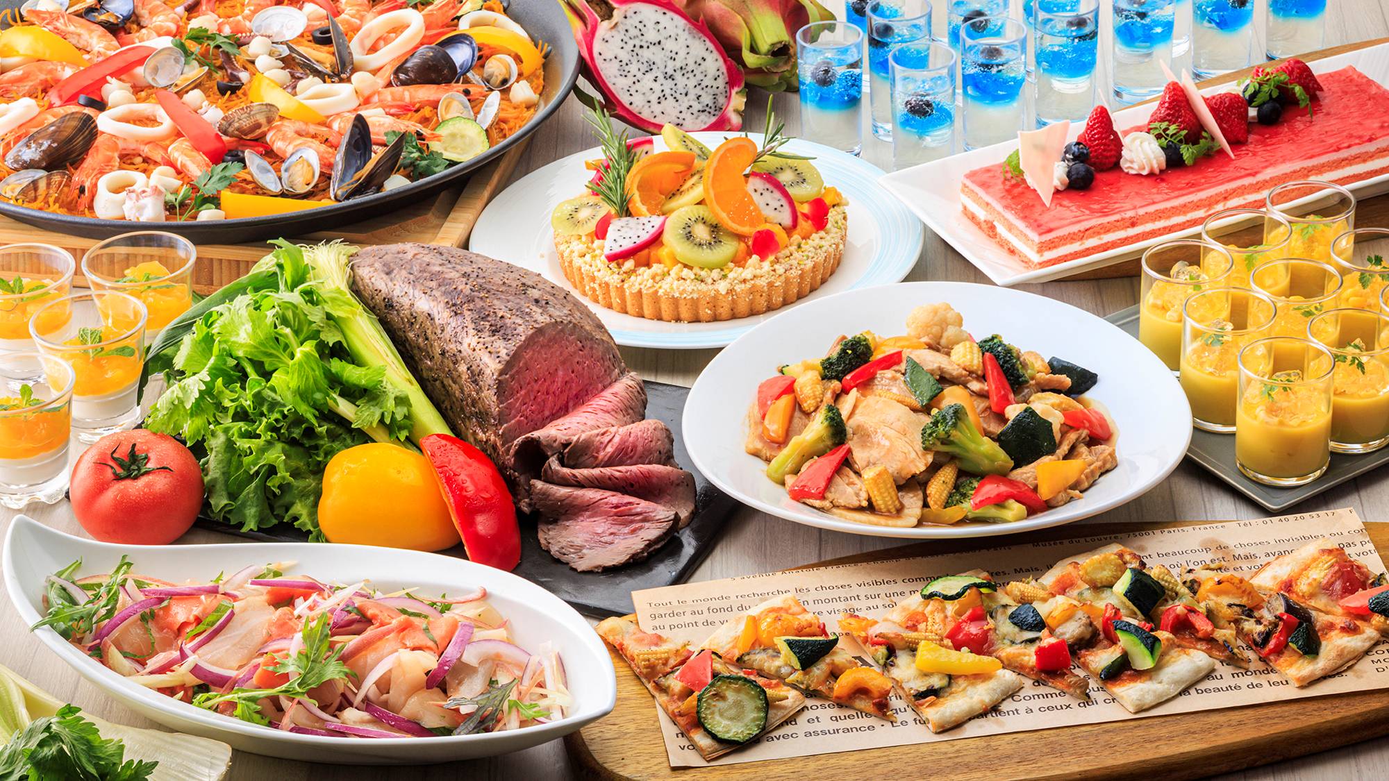 ブッフェ 季節の素材 地元食材 和洋中バラエティ豊か