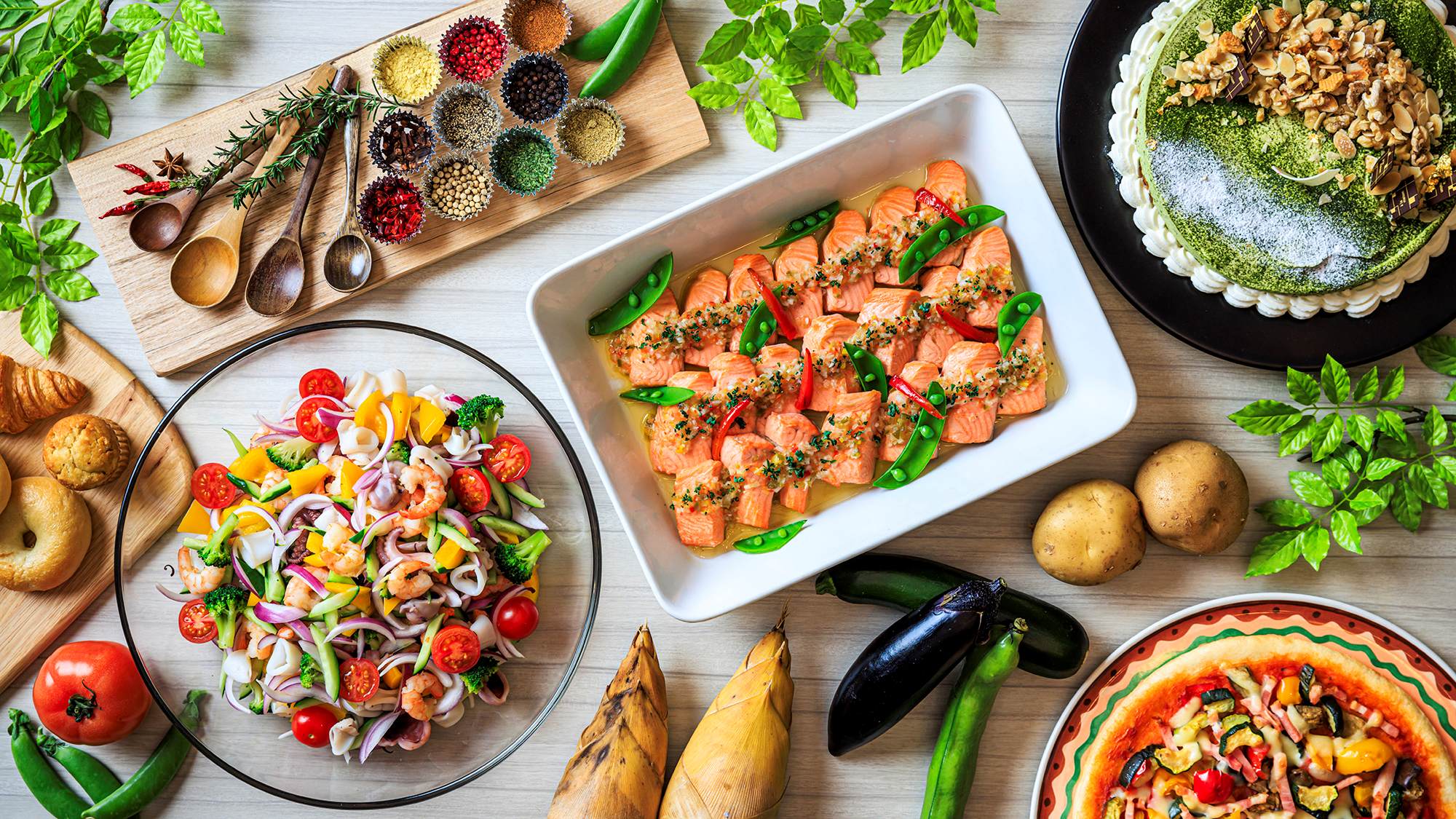 ブッフェ 季節の素材 地元食材 和洋中バラエティ豊か