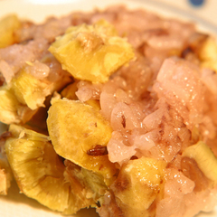 *夕食一例/自家菜園から採れたての野菜を使っているので安心。