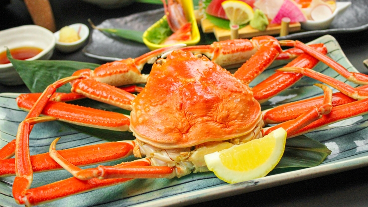 【ズワイガニ×和牛陶板焼き】おひとり様にズワイガニ1匹付き〜海の幸もお肉も楽しめる和会席