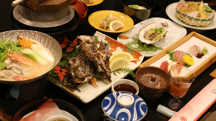 【牡蠣プラン】◆冬期限定◆広島ならでは！ぷりっぷり旬の冬牡蠣を堪能！外湯入浴券付＜2食付＞