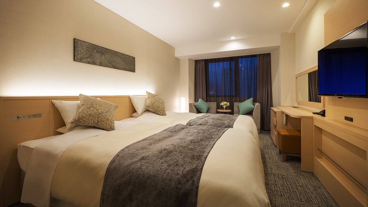 【2018年改装★ツイン】120cm幅ベッド2台でゆったり♪ぐっすり♪心地よい滞在をご堪能いただけま