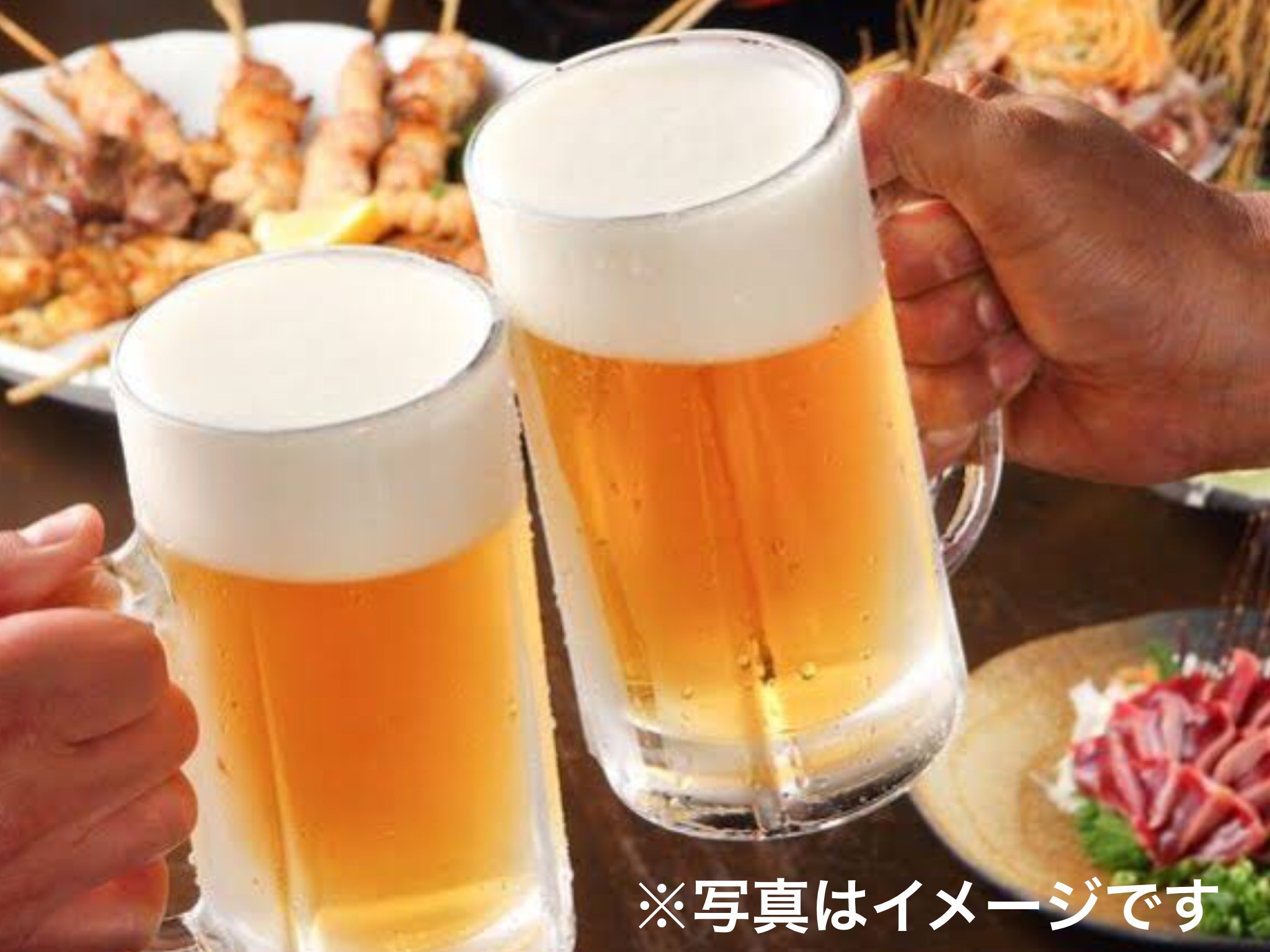 居酒屋　ビール画像