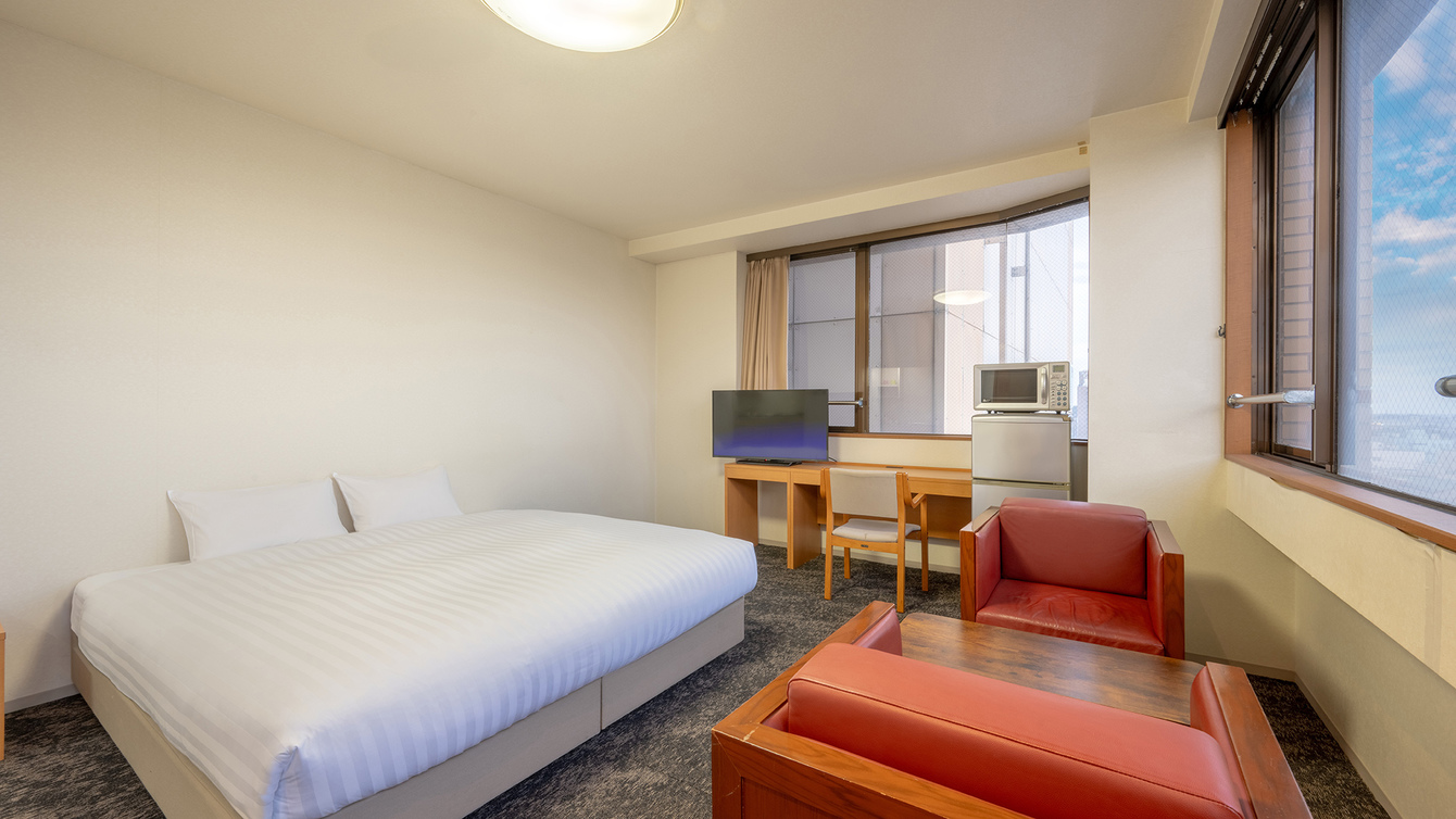 ＜禁煙＞【別館：ダブル】ベッド（90cm）×2台（ハリウッドツイン）、簡易キッチン、3点独立型バス