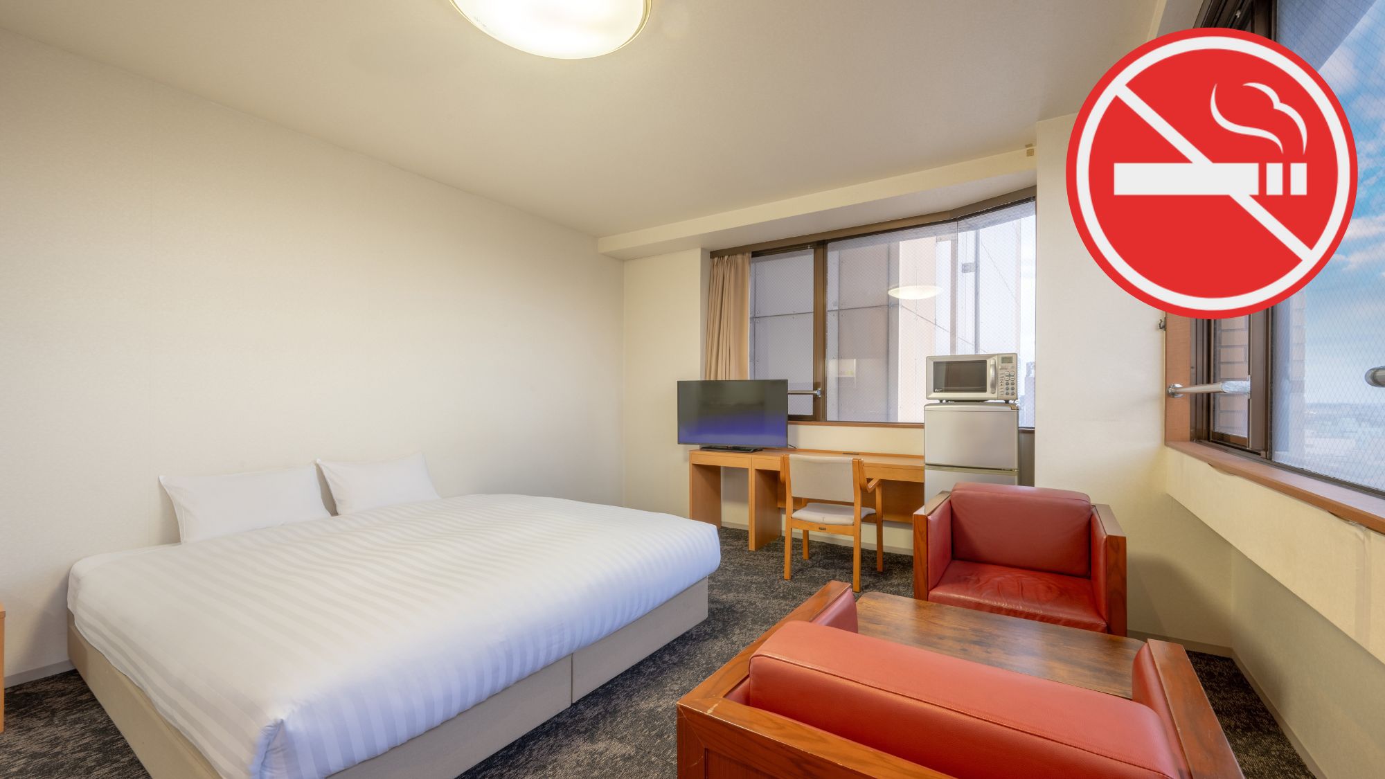 ＜禁煙＞【別館：ダブル】ベッド（90cm）×2台（ハリウッドツイン）、簡易キッチン、3点独立型バス