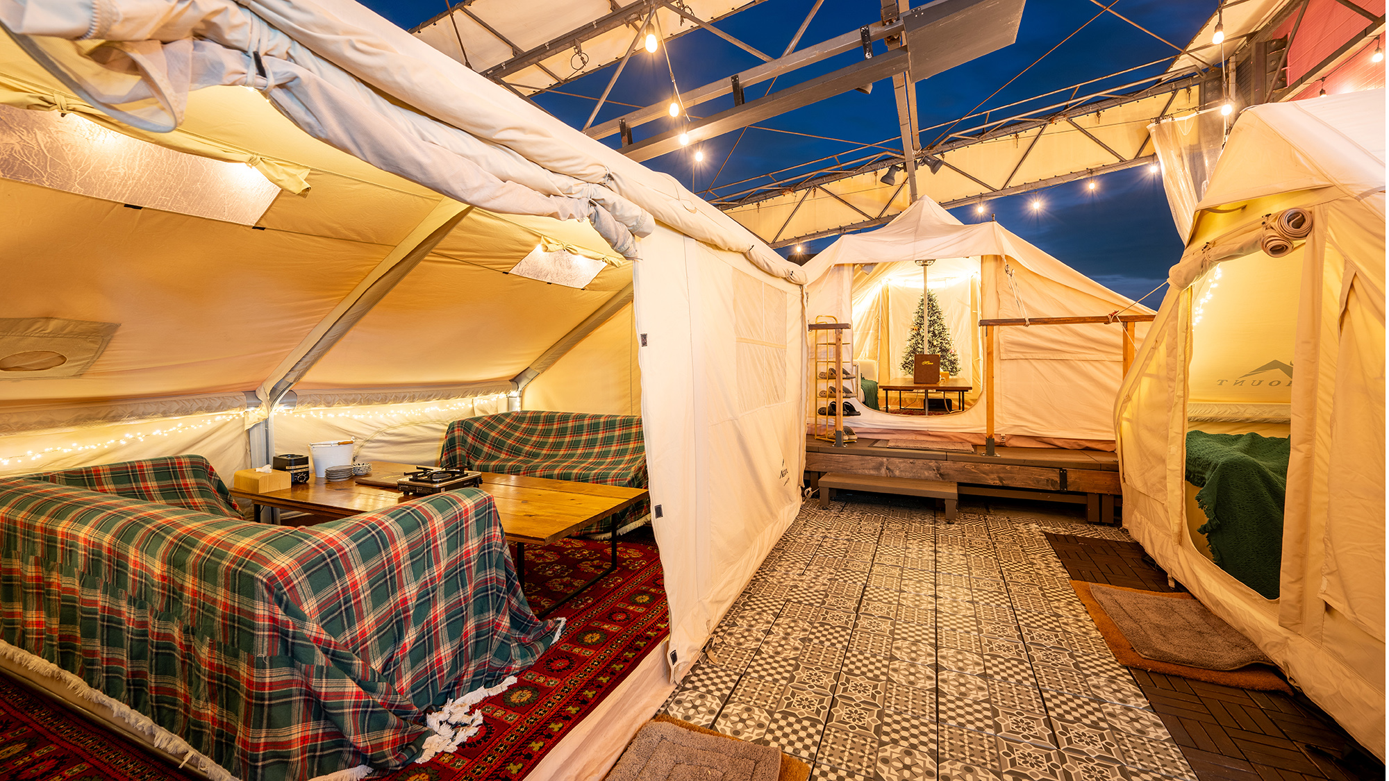 【提携店：ルチャドール】真冬の鍋テラス　かわいいグランピングテントの中でこだわりお鍋を♪