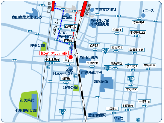 センターホテルトヨタ 名鉄豊田市駅からの道順 楽天トラベル