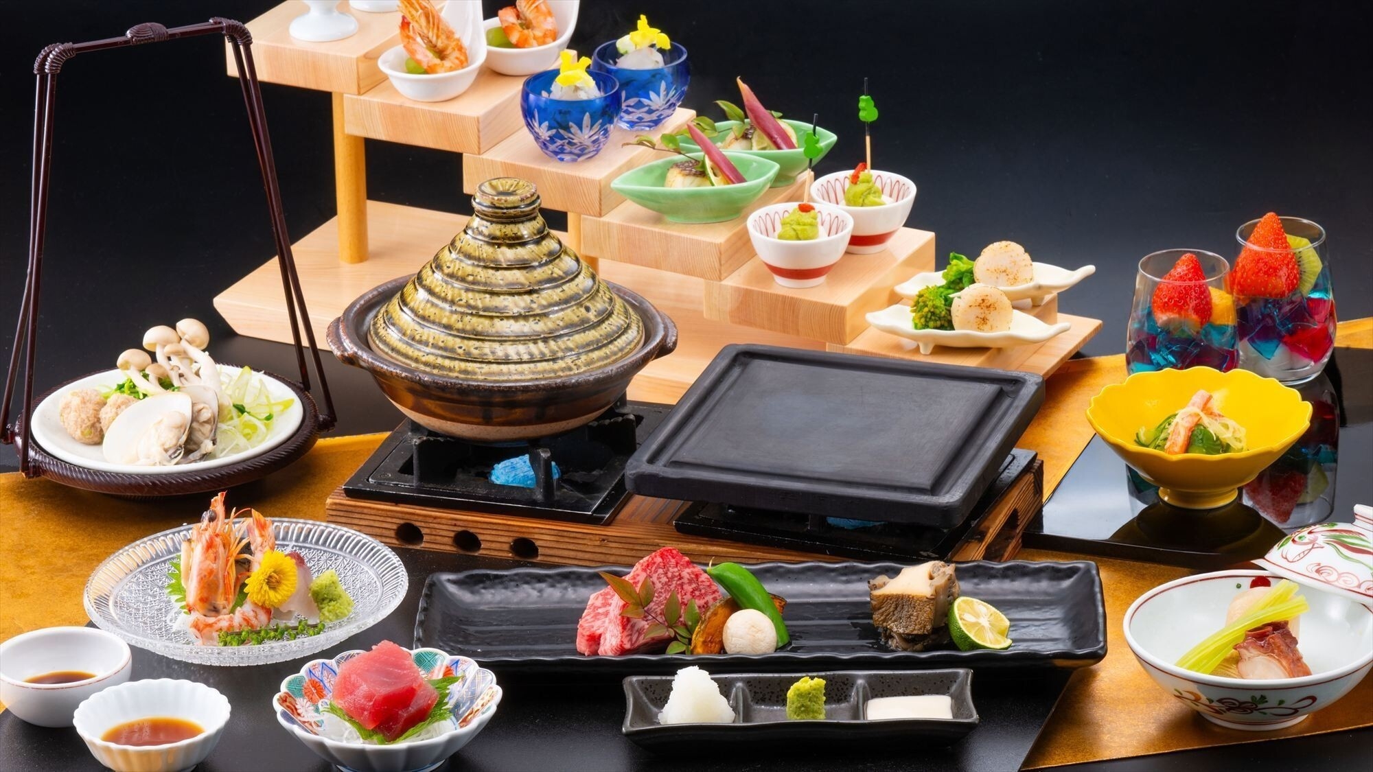 【楽天トラベルサマーSALE】グレードアップ＜菊水会席＞贅沢にWメイン！赤城牛＆鮑ステーキ