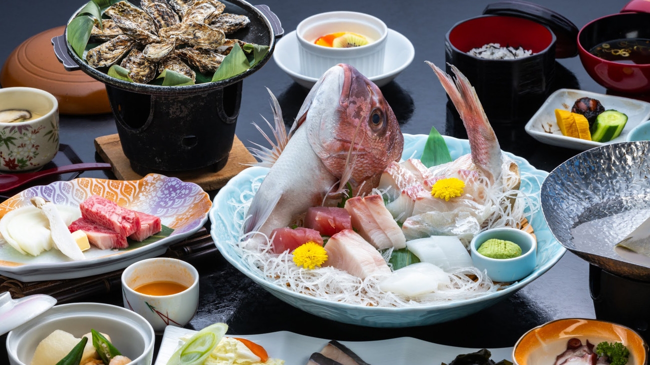 【旬の浦村牡蠣20個付き】冬季限定の贅沢プラン♪地元牡蠣を思う存分味わう海幸会席×絶景温泉