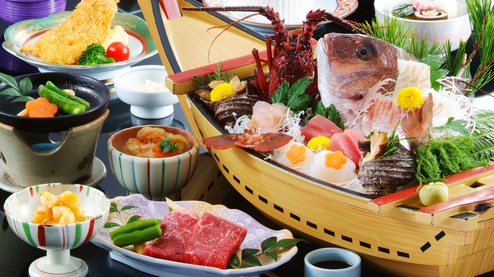 【当館人気No.1】伊勢海老まるっと姿焼き＆お造り盛りの「伊勢海老会席」プラン　絶景大浴場と共に