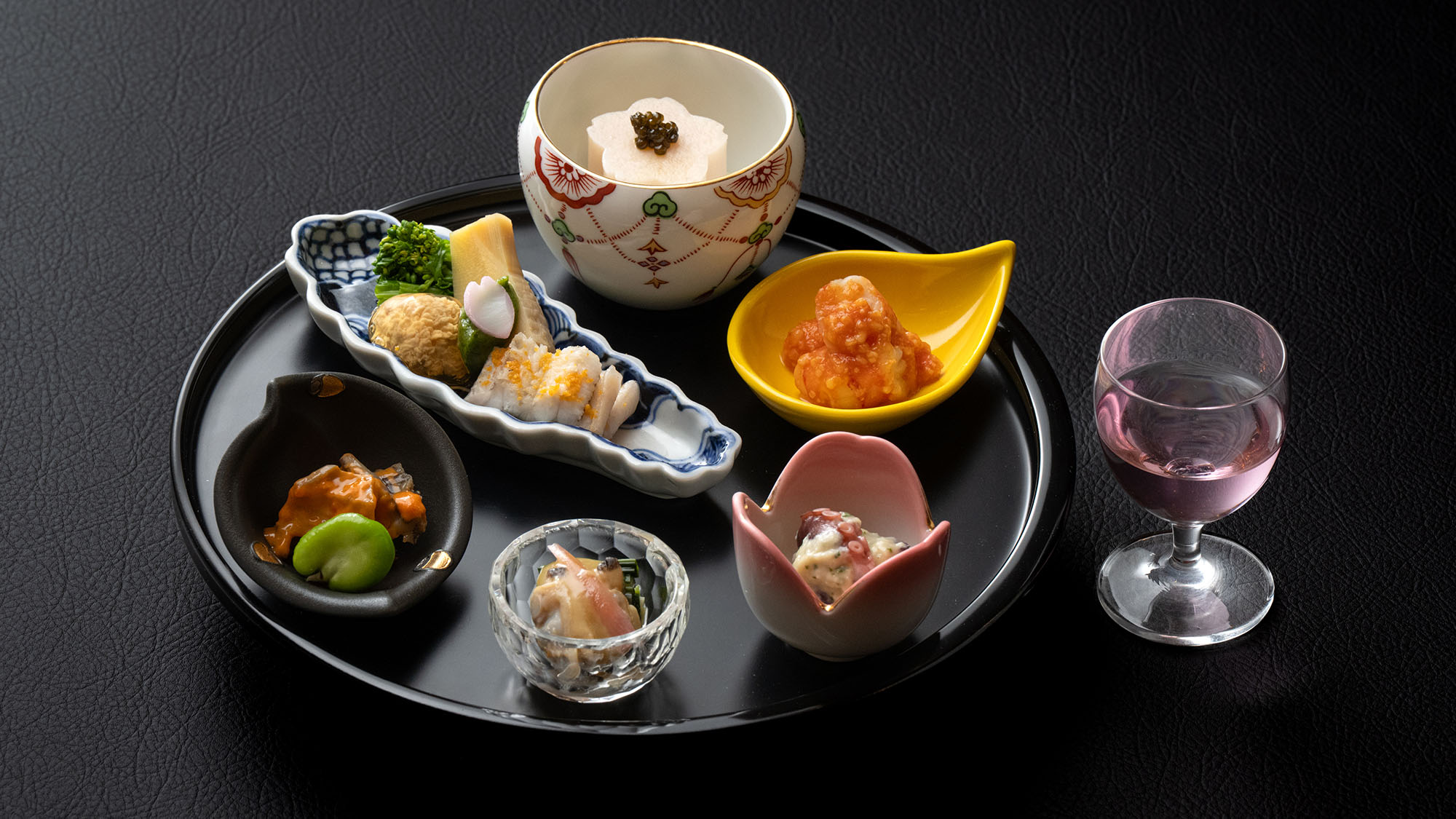 【基本料理-雅膳イメージ-】季節の前菜（3月-5月のお品書）