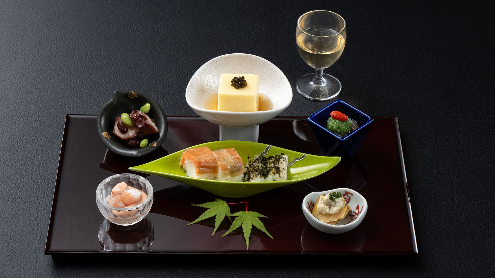 【基本料理-雅膳イメージ-】季節の前菜（6月-8月のお品書）