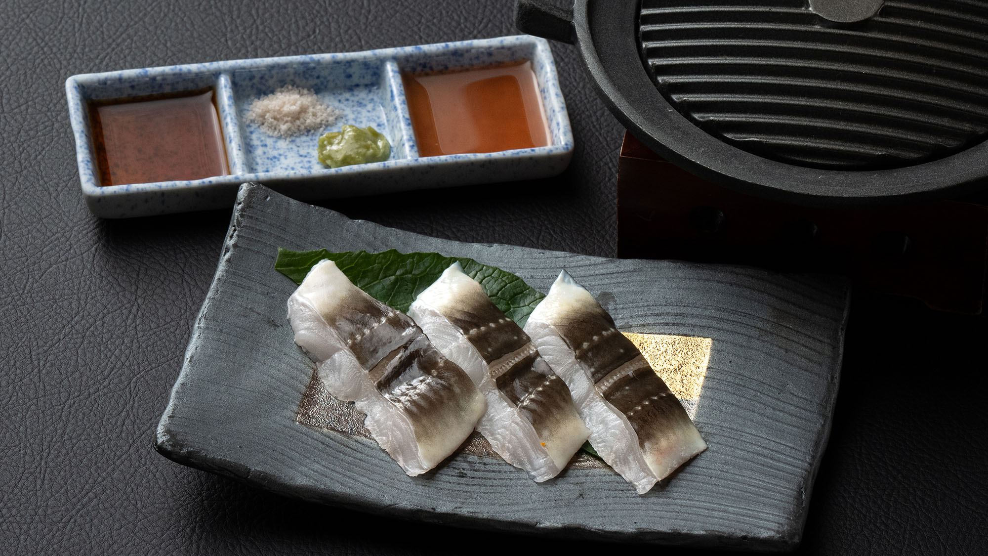【基本料理-雅膳イメージ-】穴子の鉄板焼き（3月-5月のお品書）
