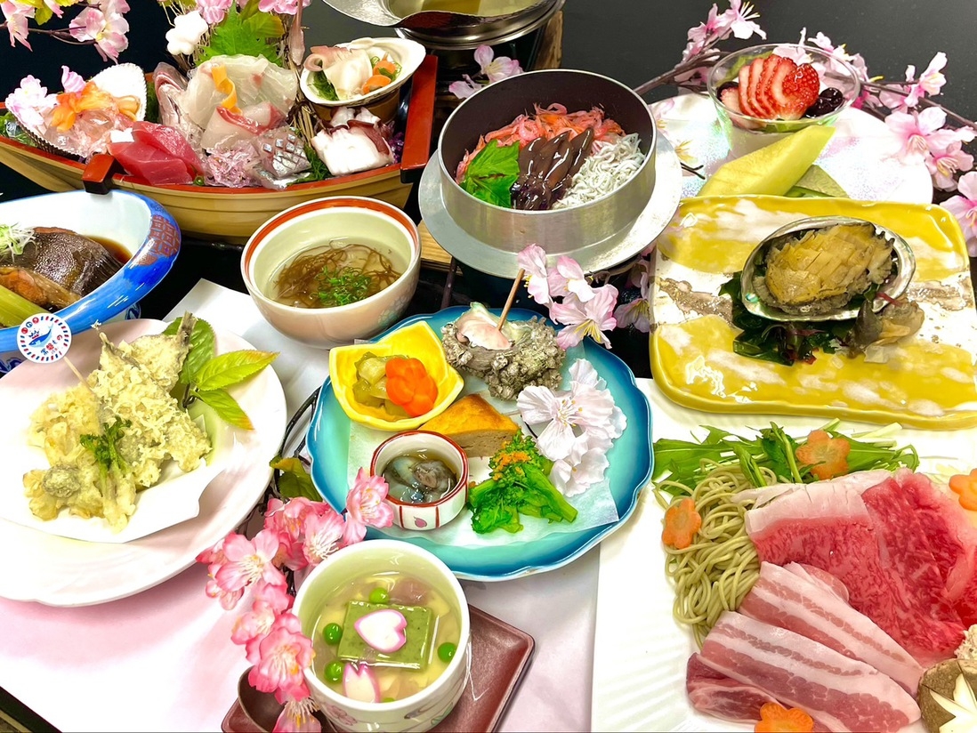 『刺身舟盛り付き』『福島牛サーロイン付き』いわきの食材を活かした会席料理『雅-MIYABI』