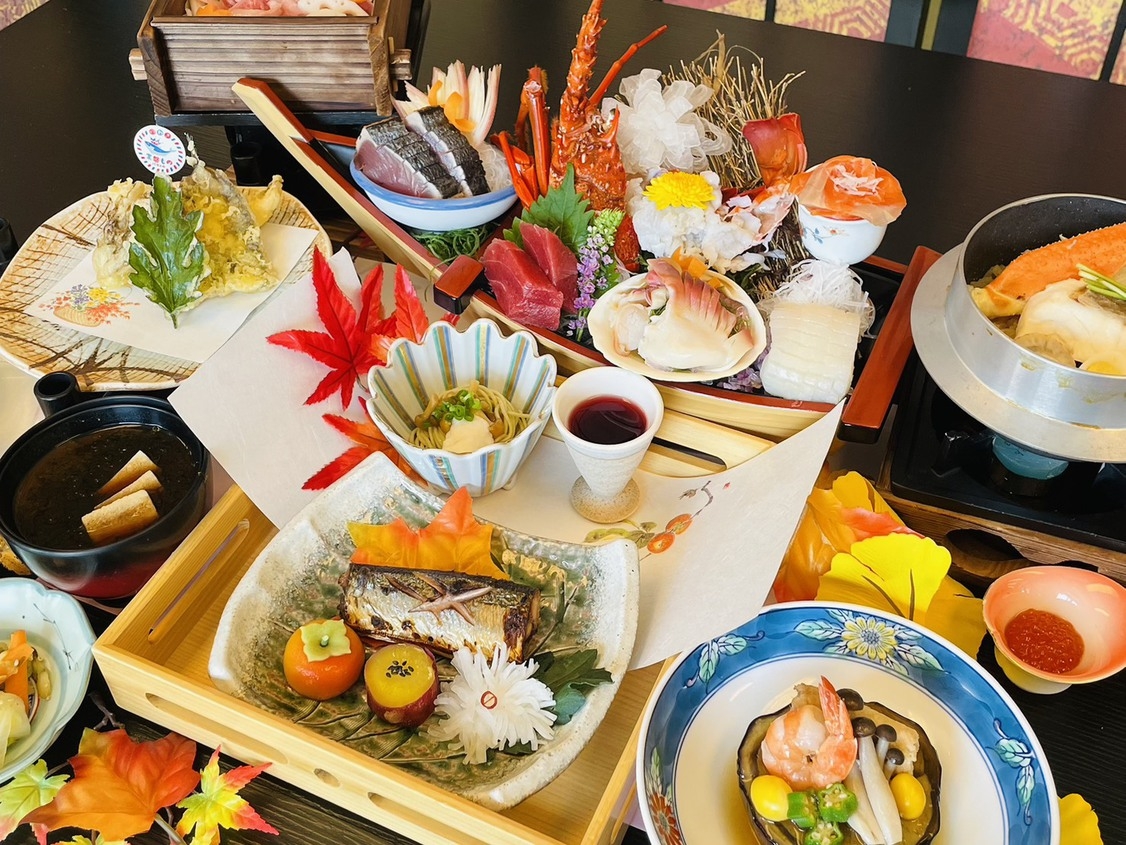 『刺身舟盛り付き』『福島牛サーロイン付き』いわきの食材を活かした会席料理『雅-MIYABI』