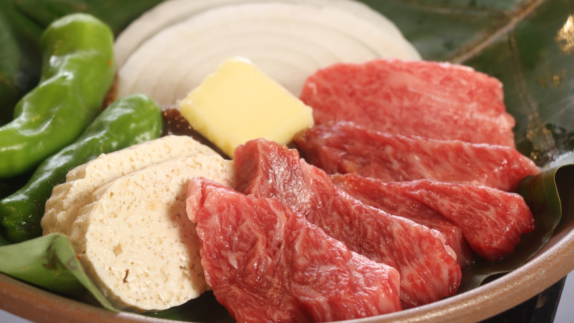 《夕食一例》飛騨牛陶板焼き（スタンダード）奥飛騨に来たら飛騨牛！