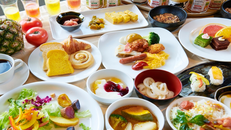 季節ごとの「旬」の北海道食材を中心とした和洋朝食ブッフェは毎朝６:30からOPEN！