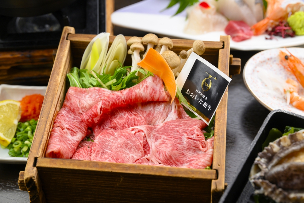 【椿会席】おおいた和牛しゃぶしゃぶ＆鮑踊り焼きを味わうスタンダード会席（お部屋食）