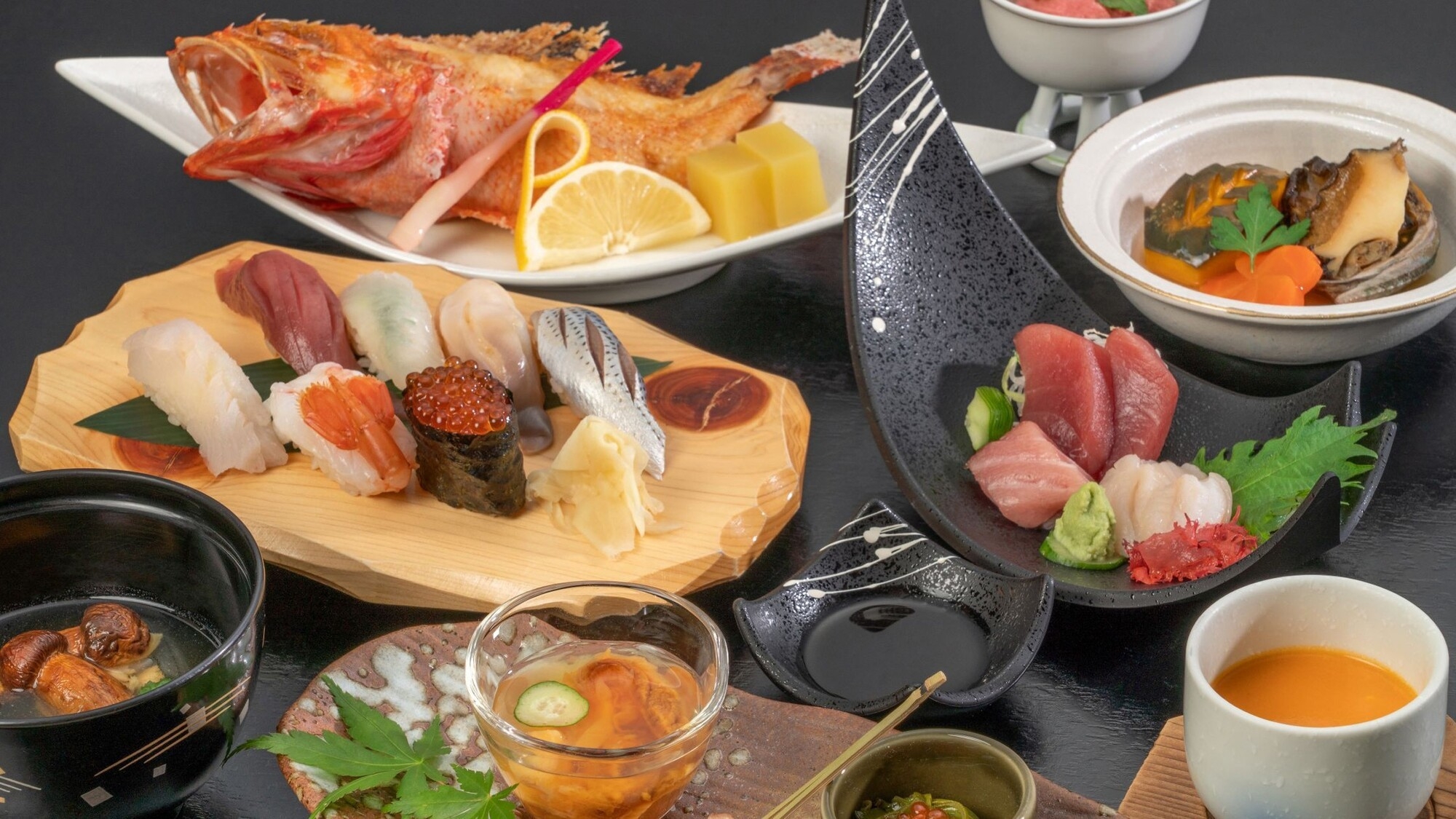 【夕食時間指定プラン 19：30〜21：00】職人がこだわり抜いた極上の寿司会席を専用寿司処で堪能