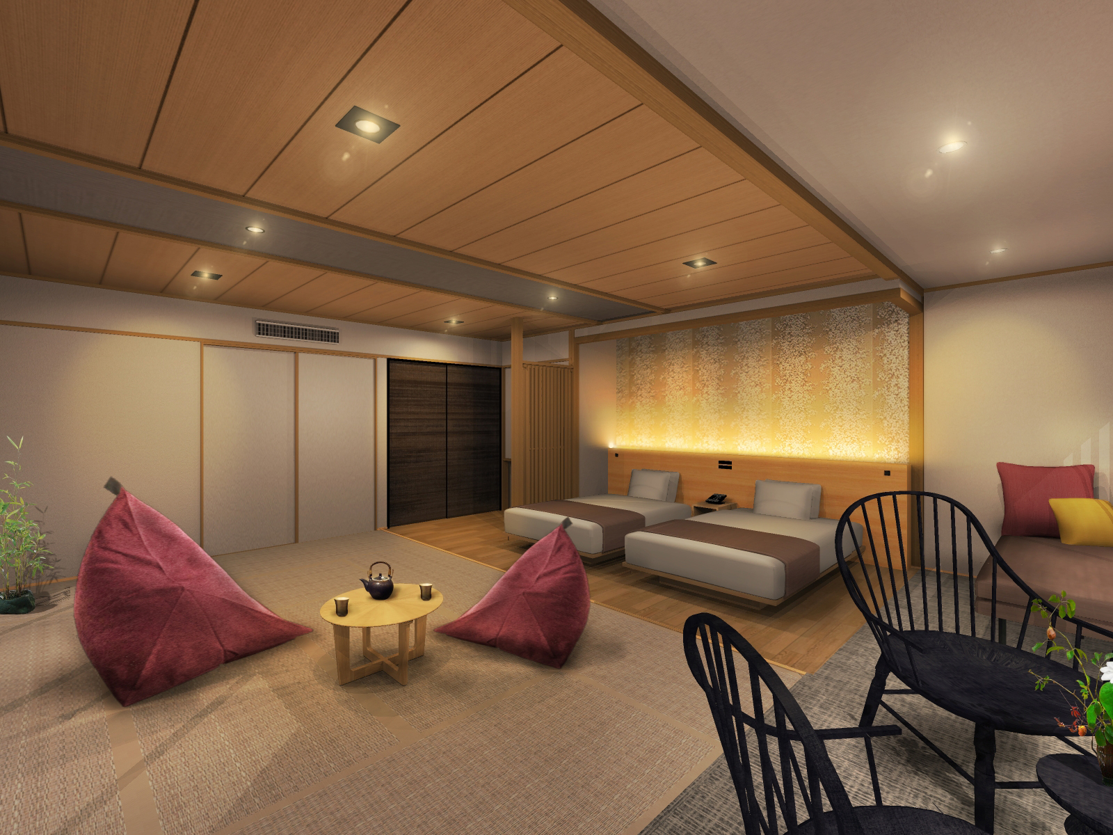 南館 スーペリア コーナーツイン【夜景側】パース画像