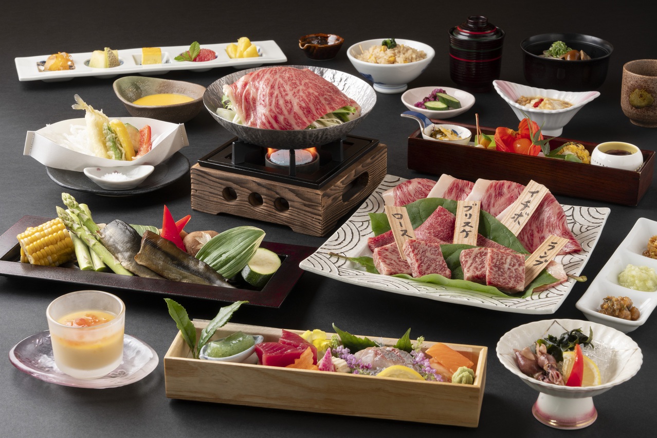 【夕食】飛騨牛炙り焼会席(一例)