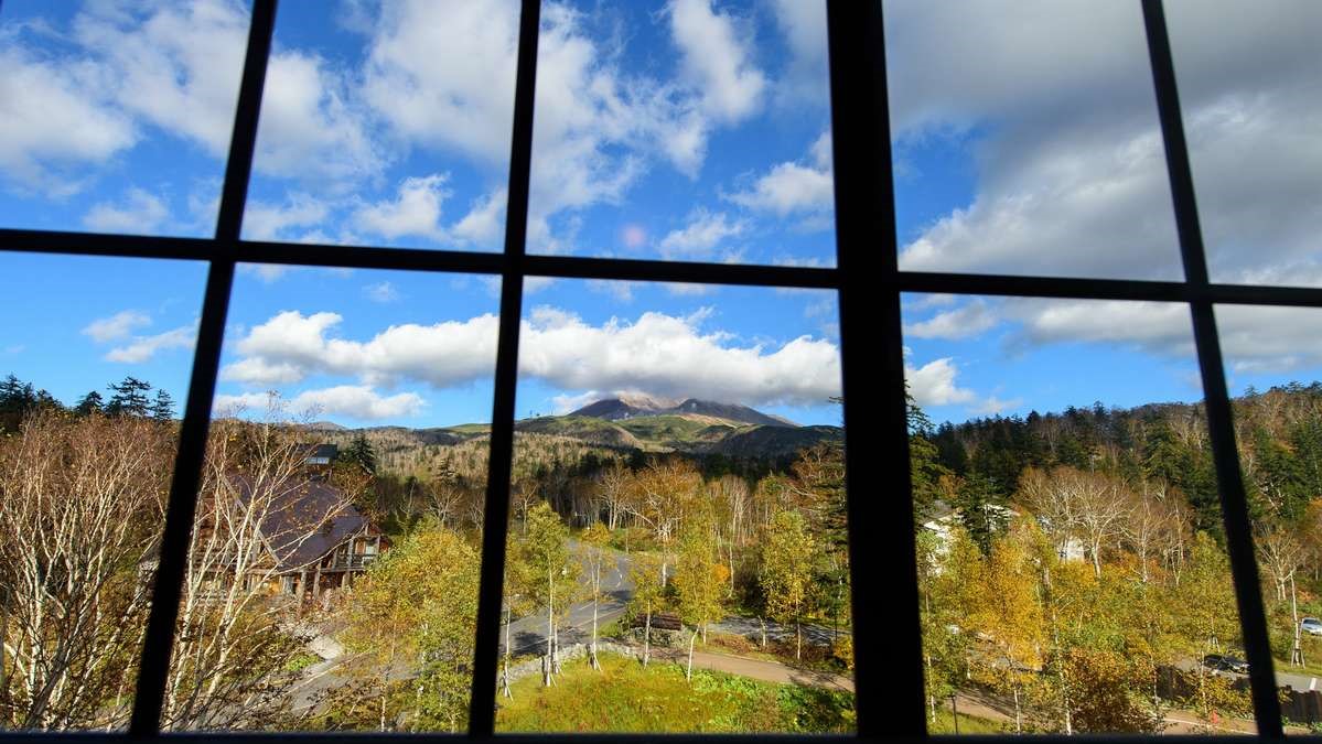 客室(山側)■窓からは雄大な旭岳がご覧いただけます。