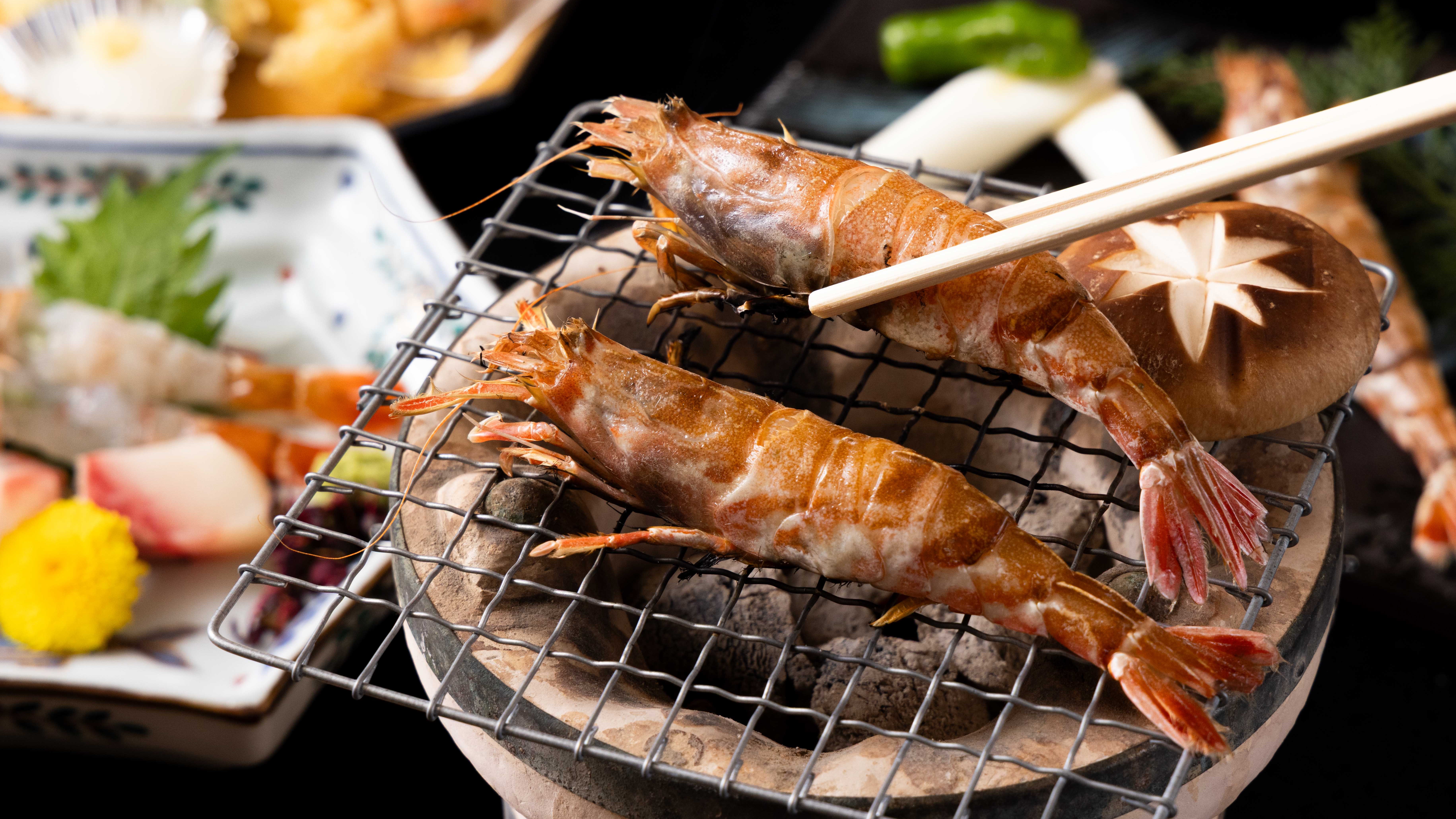 モサエビの炭焼き