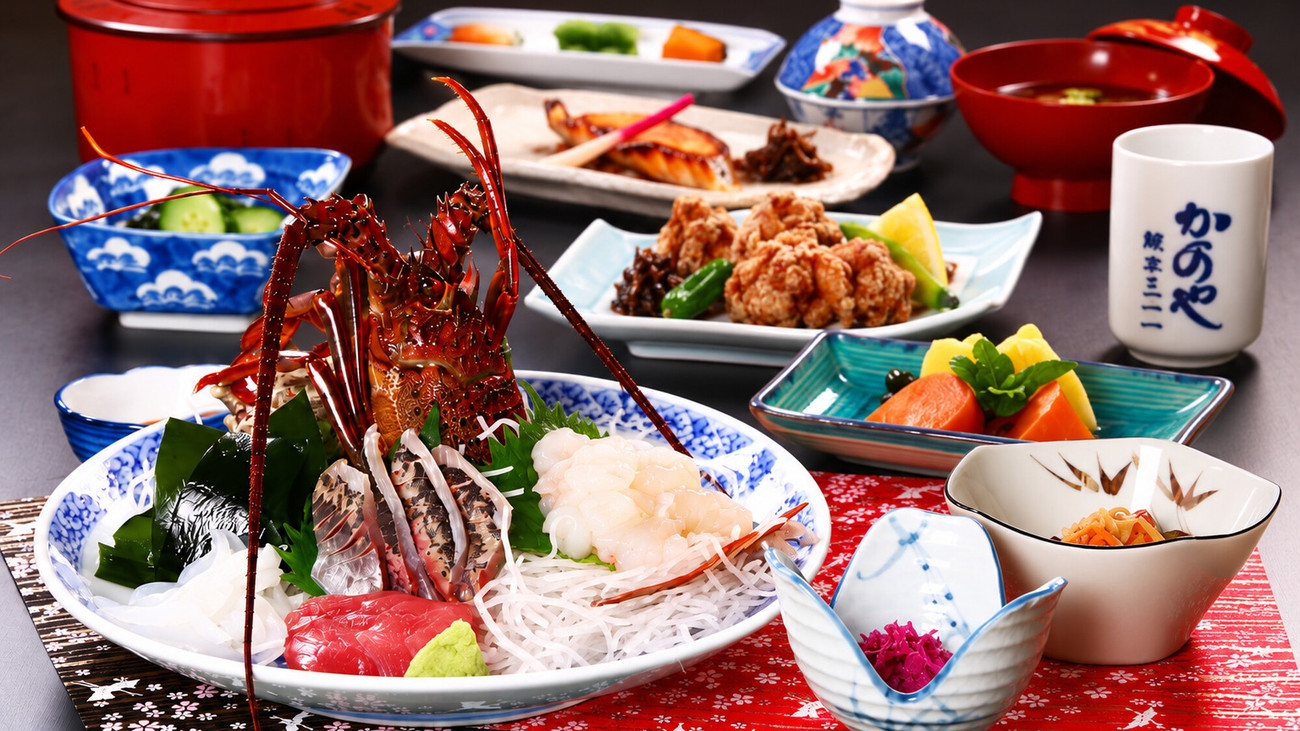 【6名様までお部屋で夕食確約】伊勢海老│お造り・鬼殻焼き・ボイルから選べる旬の味覚会席│基本コース