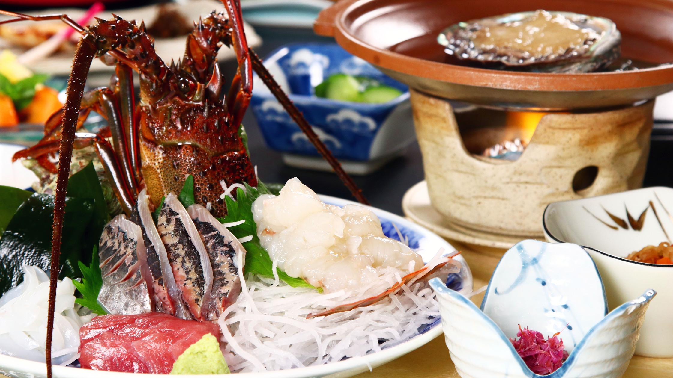 【伊勢海老＆鮑◇2食付】9−10月限定★調理法チョイス！贅沢食材を味わう豪華コース！