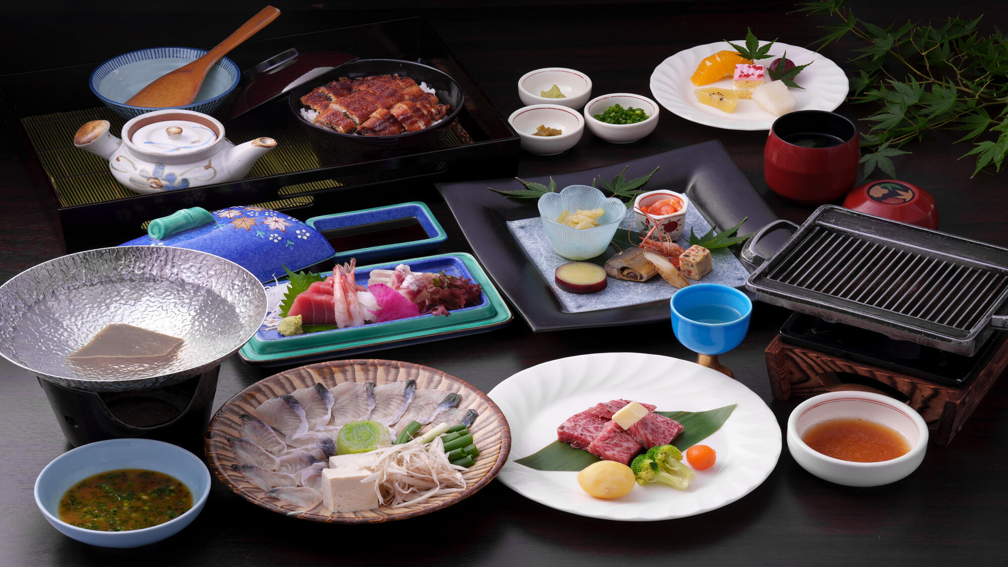 【美味少量会席】鰻しゃぶしゃぶ・黒毛和牛ミニステーキ・ひつまぶしなどをご堪能！(2食付)