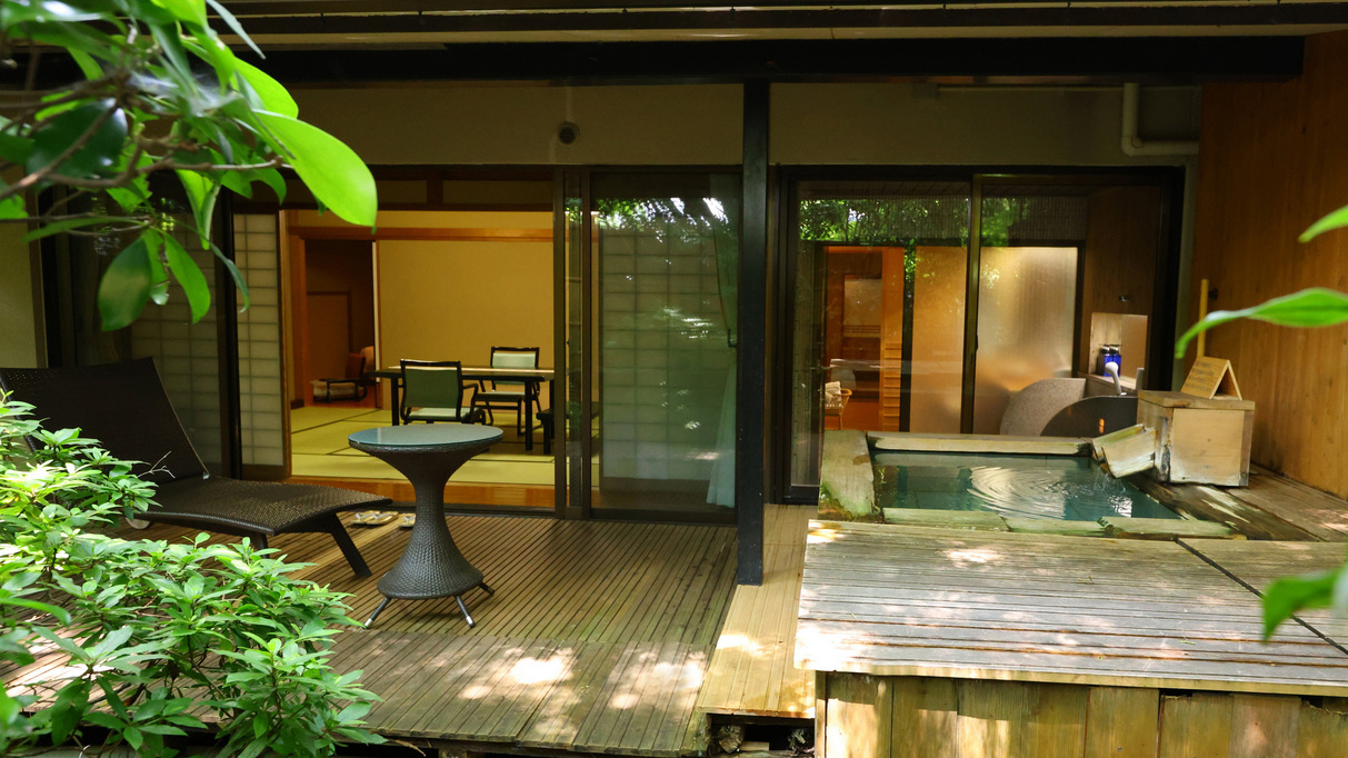 【本館】温泉露天風呂付和洋室70～100平米（檜又は石風呂）