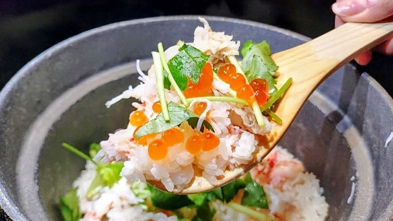 【冬季限定】10名限定特選懐石グレードアップ 「アンコウ鍋＆蟹・クエの炊き込みご飯いくら添え」2食付