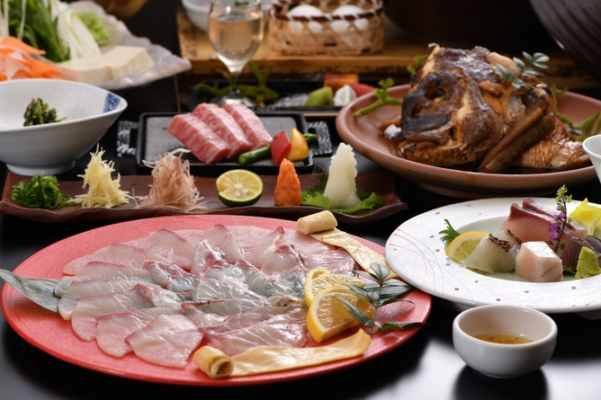 【春夏限定】薬味の香り爽やかに〜桃鯛とブリヒラのさっぱり出汁しゃぶ×奈義和牛の鉄板焼き〜