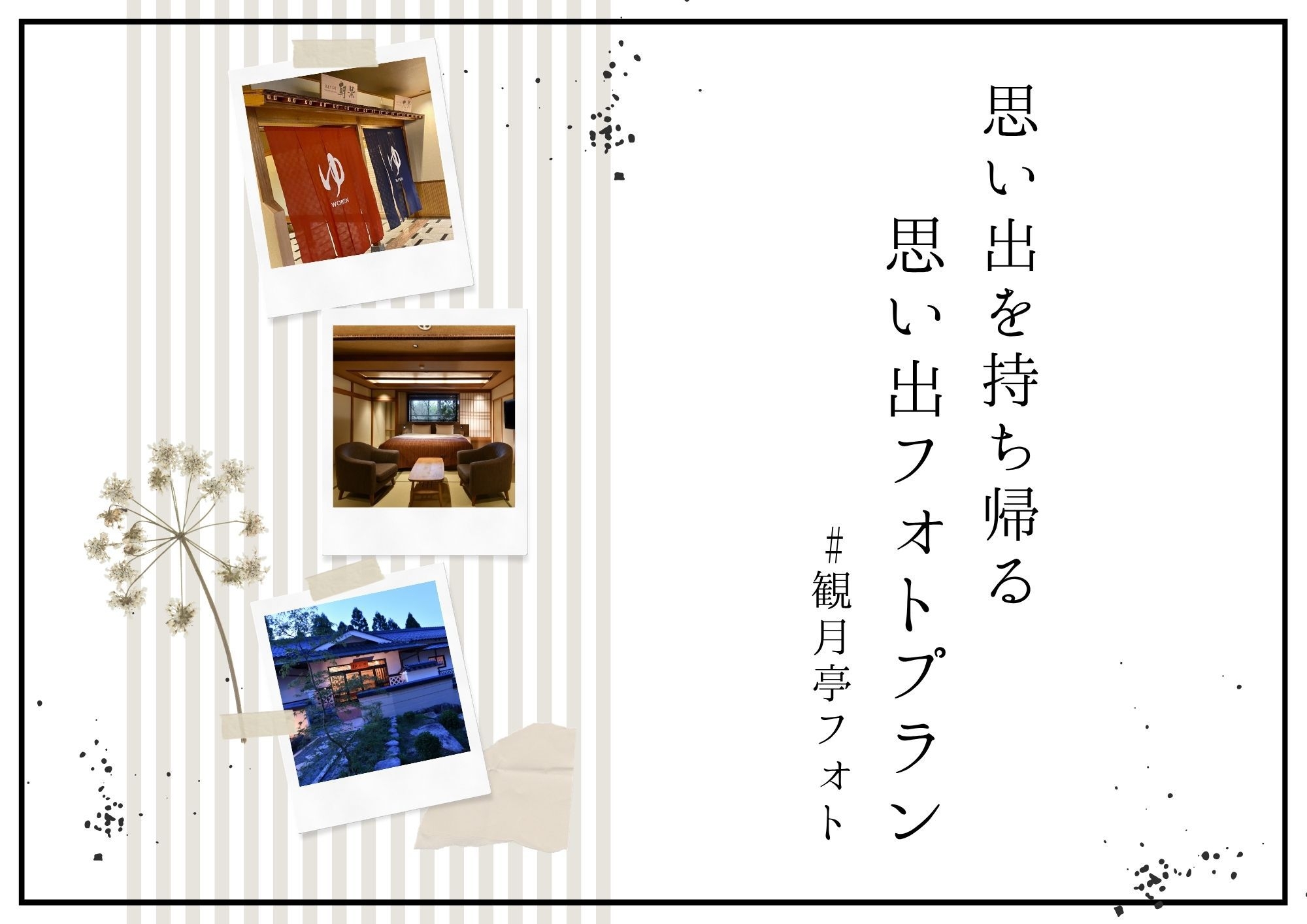 【思い出を持ち帰る ＃観月亭フォト】チェキ貸出付 はなれ観月亭×奈義和牛会席