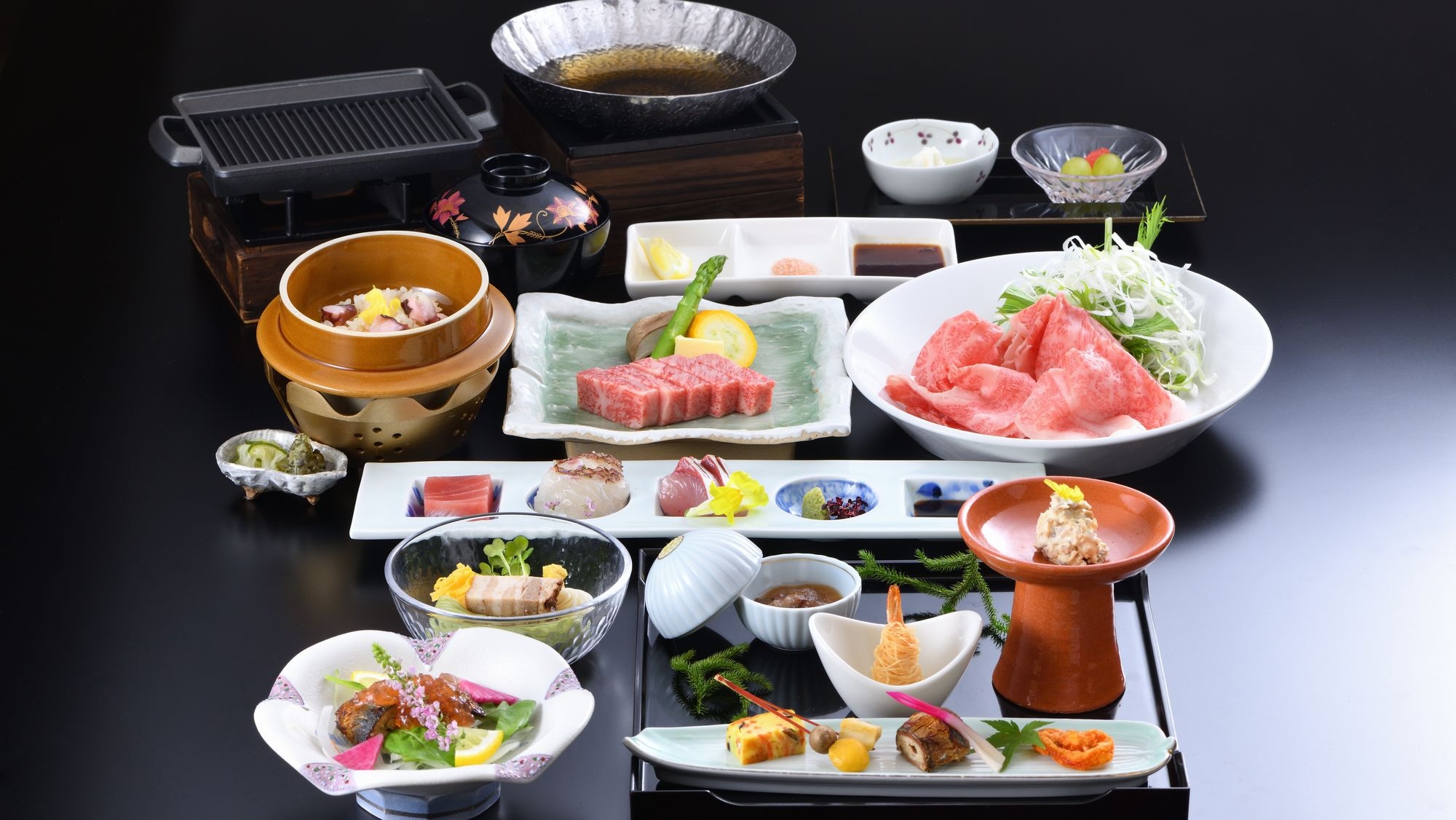 【１０％OFF】【楽天スーパーSALE】奈義和牛会席〜ステーキとしゃぶしゃぶでお得に堪能〜
